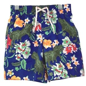 SALE Baby Gap Toddler Boys Swim Blue Dinosaur Tropical Trunks Board Shorts - 2T